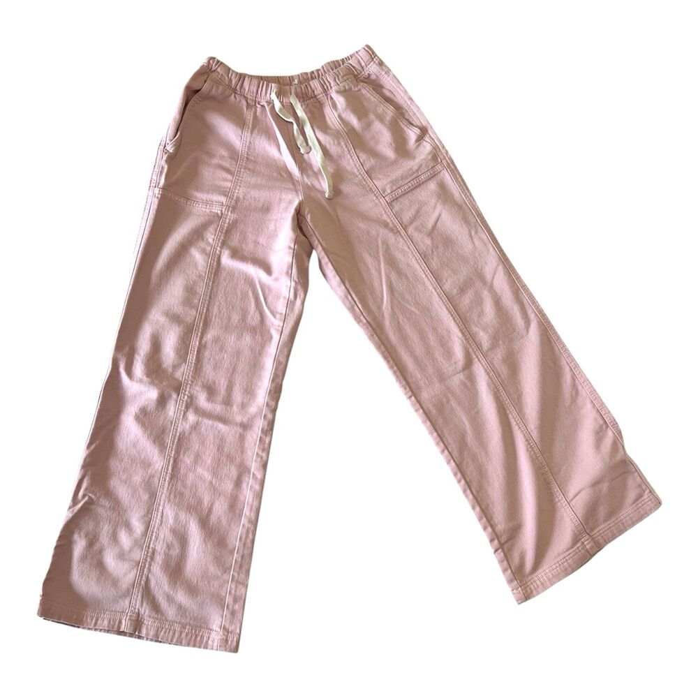 Aerie Wide Leg Sweatpants Light Pink Lounge Casual Drawstring Pull On Sz M Reg